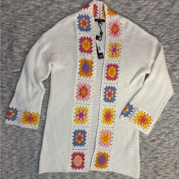 Charlie B Knit Crochet Cardigan Sz Medium NWT | Charlie B Cotton Cardigan Sz M - - Picture 5 of 12